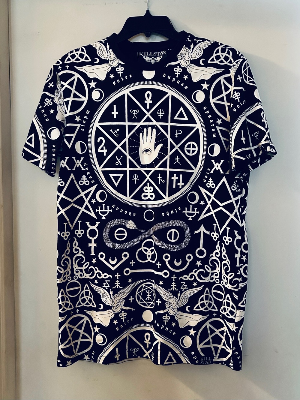 Killstar Black and White Occult Symbols Graphic Tee